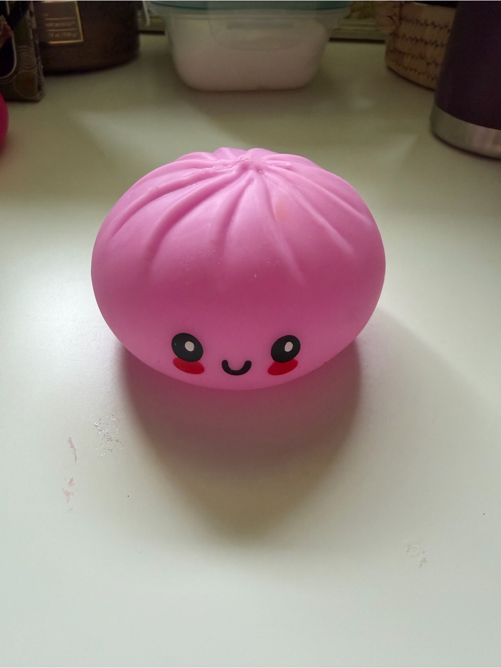 Pink Kawaii Squishy Bun Toy - Kids Stress Relief